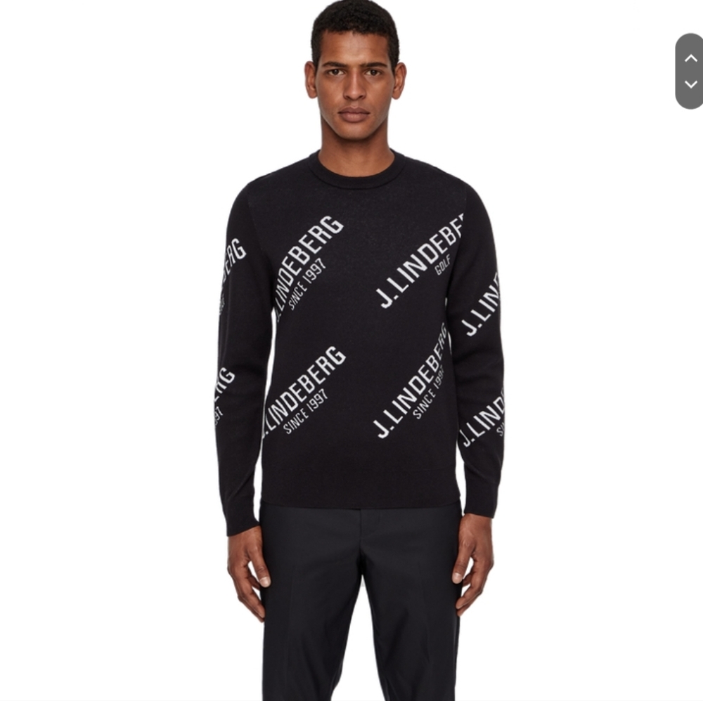 J LINDEBERG Iconic Men Logo Alya Cotton Coolmax Sweater